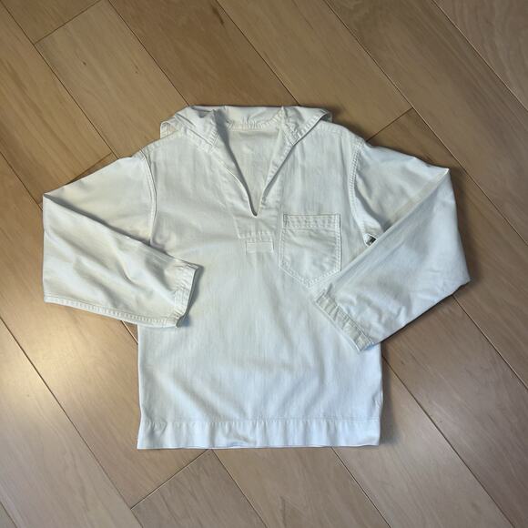 Unbranded Other - Vintage US Navy Sailor Shirt White Long Sleeve Men’s Small